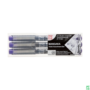 Kuretake 日本吳竹 ZIG 漫畫代針筆 紫色套組 三支入 / 組 CNM-3VVL