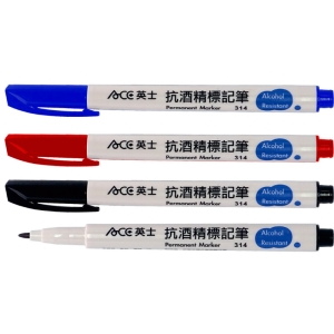 英士ACE 單頭抗酒精標記筆 專門各大醫院使用 單色12支入 /盒 314