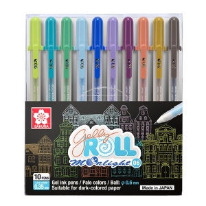 日本 SAKURA 櫻花 證卷筆 Gelly Roll moonlight 月光晶彩筆 宇宙色系 10支入 /盒 XPGB-10ML06
