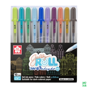 日本 SAKURA 櫻花 證卷筆 Gelly Roll moonlight 月光晶彩筆 灰階 5支入 /盒 XPGB-5ML06