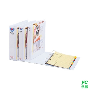 FLYING 雙鶖  PVC D型1.5"無耳三孔夾目錄夾 白色 12入/箱 DBV315