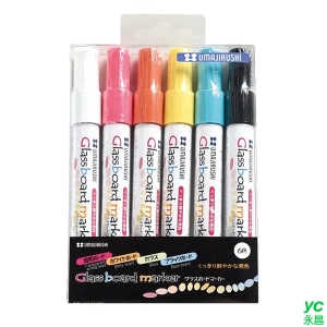 日本馬印 BGB系列 玻璃白板筆 液態粉筆 6色組 / 組 BGB-6PS