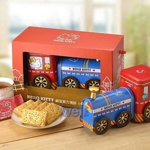HELLO KITTY 鹹蛋黃方塊酥-小火車禮盒(單盒)