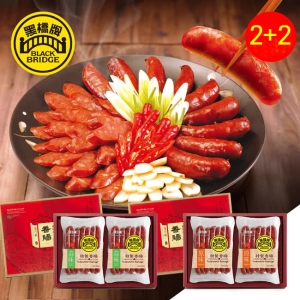 【黑橋牌-鮮腸禮盒組】【免運】原味-2包/盒＋蒜味-2包/盒 [2盒組] (台灣豬肉)