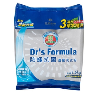 《台塑生醫》Dr’s Formula防蹣抗菌濃縮洗衣粉補充包一箱(1.5kg*12包)