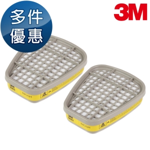 【醫碩科技】3M 有機酸性氣體濾毒罐 2入/包 農藥有機酸性氣體等 適用3M防毒口罩 多包優惠中 6003