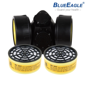 【醫碩科技】藍鷹牌NP-306澳規雙濾罐式防毒口罩搭RC-203濾罐 噴漆烤漆/有機溶劑 1組NP-306*RC-203