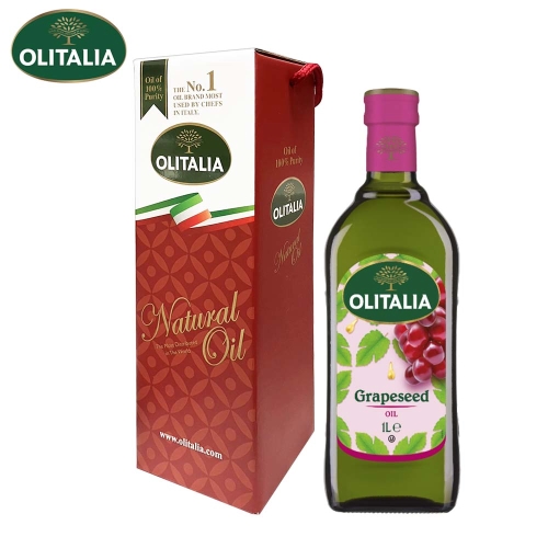 【Olitalia奧利塔】葡萄籽油1000mlx6瓶(單瓶6禮盒)