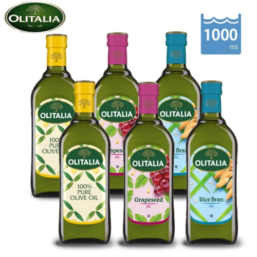 Olitalia奧利塔純橄欖油+玄米油+葡萄籽油1000ml(3禮盒共6瓶)