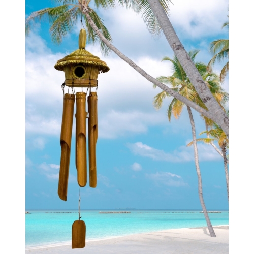 自然屋精品】 風鈴鳥屋風鈴鳥巢風鈴巴里島風鈴竹風鈴竹製風鈴wind