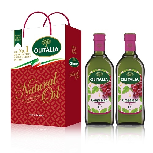 Olitalia 奧利塔葡萄籽油禮盒組(1000mlx2瓶) 1000mlx2瓶(雙入禮盒組)