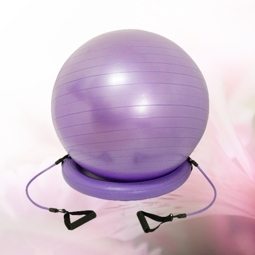 75cm防爆球(紫色)+貝果穩定環+彈力繩~韻律瑜珈生產球組 75cm 紫色