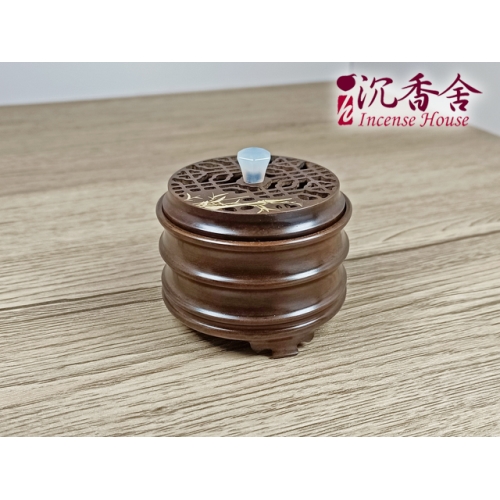 沉香舍】純銅窗花紋蓋竹節香爐/聞香杯大陸香爐重視作舊仿古感銅製手感