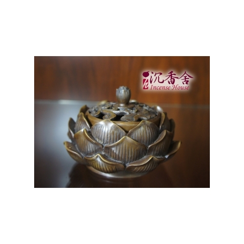 沉香舍】蓮花古銅爐純銅爐收藏銅爐香道香篆爐品香供佛皆宜- 沉香舍薰