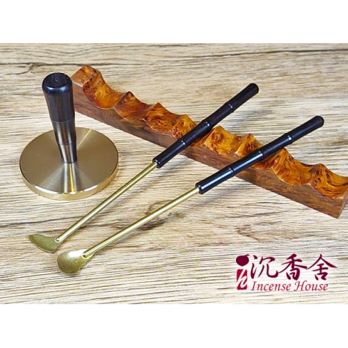 沉香舍】香道必備道具黑檀木柄香鏟香匙平壓整平器香篆香道工具香道具香
