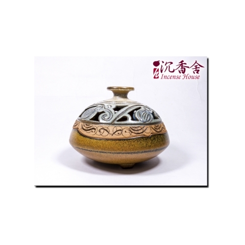 沉香舍】台灣陶瓷三足清缽圓滿款品香爐香篆爐開口8.8公分可打8公分大香