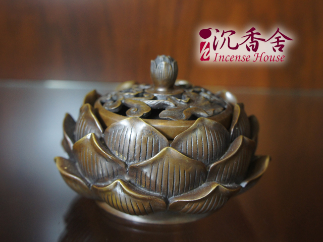 沉香舍】蓮花古銅爐純銅爐收藏銅爐香道香篆爐品香供佛皆宜- 沉香舍薰